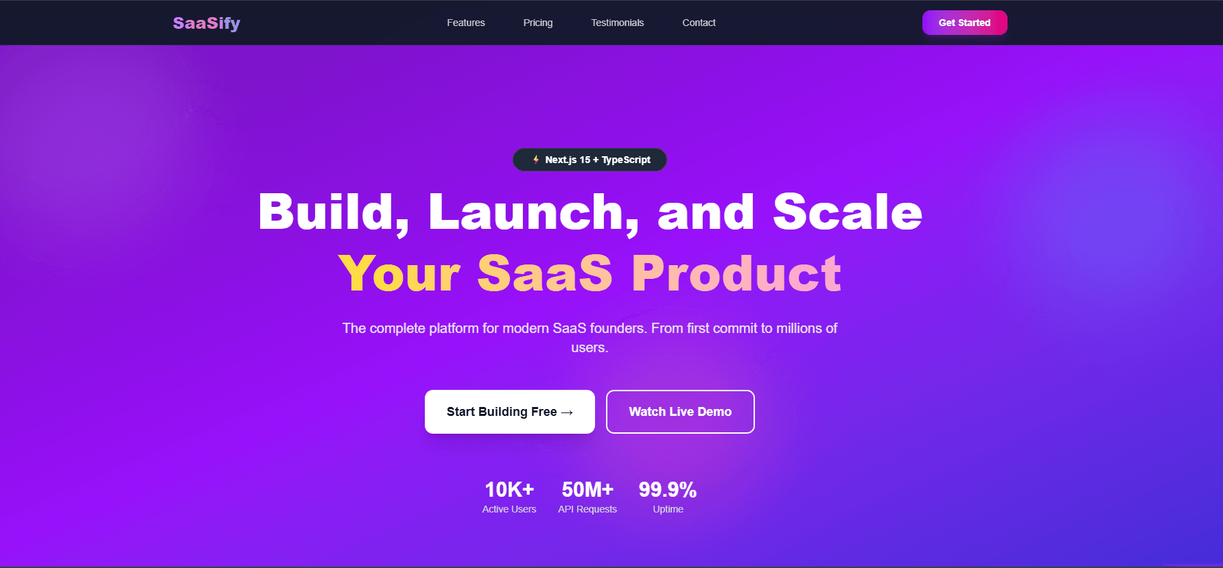 SaaS Landing Page Preview